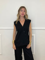 Gilet Chiusura Diagonale 2430 Nero