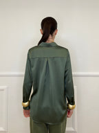 Camicia Satin 261081 Verde Militare