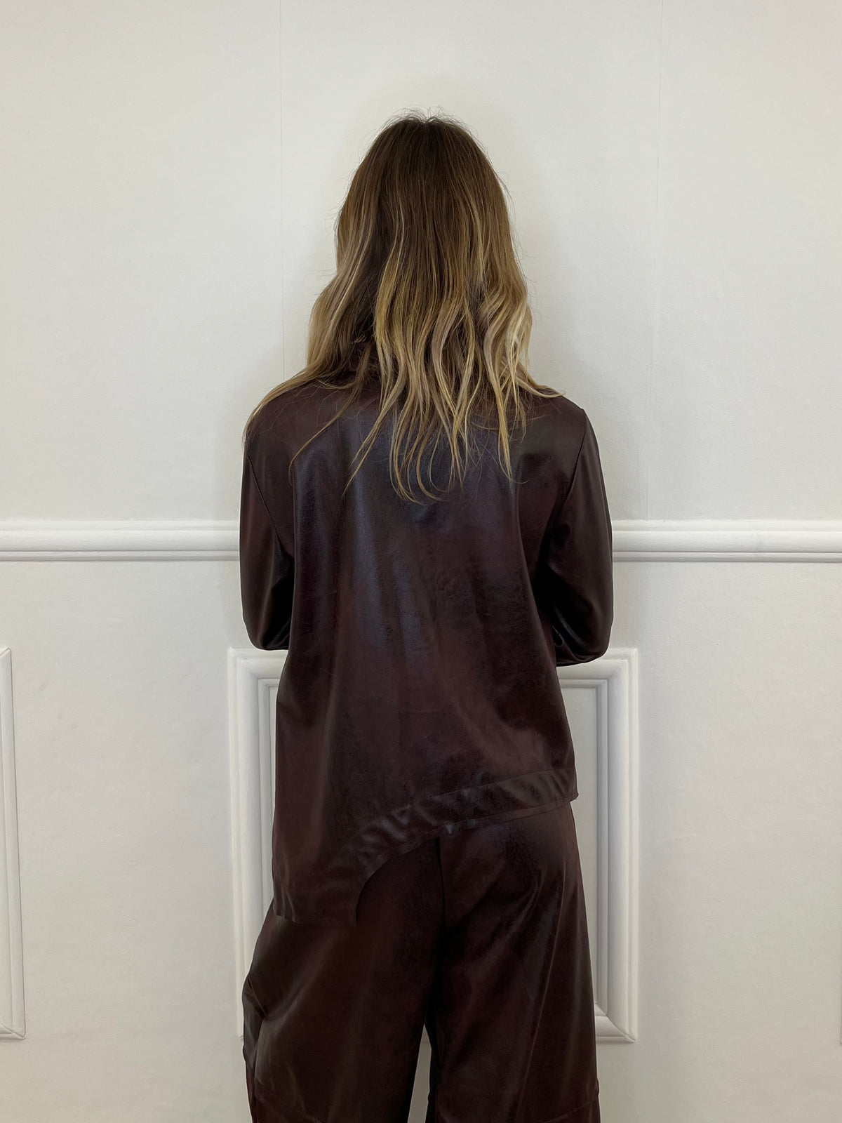 Giacca Zip Asimmetrica Used 5128 Burgundy