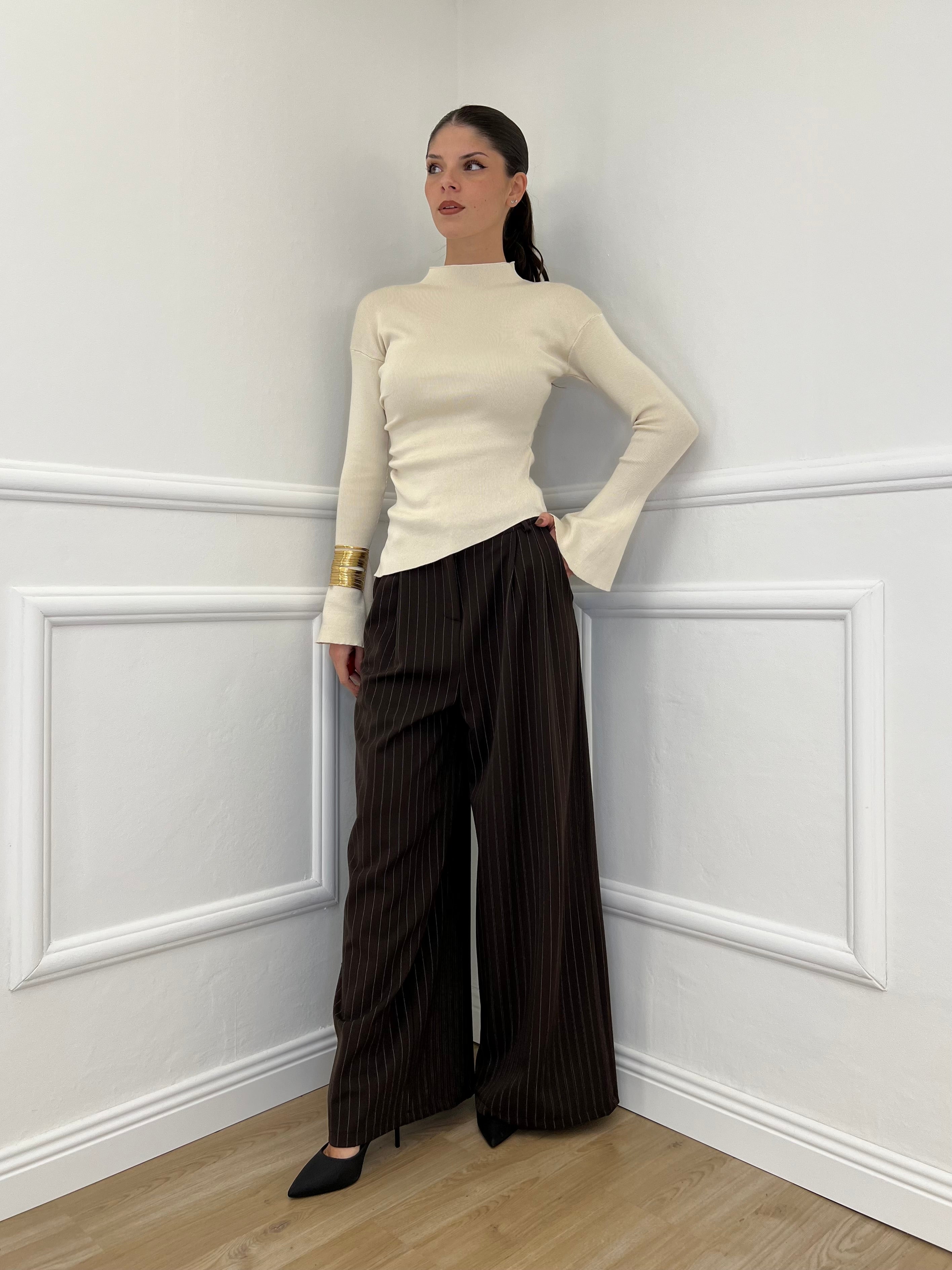 Maglia Drappeggio 081168 Panna