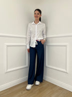 Pantalone Chambray Fusciacca 1476 Blu