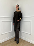 Maglia Asimmetrica Pizzo 25743 Moro