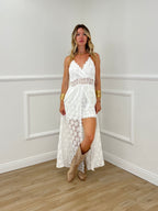 Tuta Abito In Pizzo 99005 Bianco