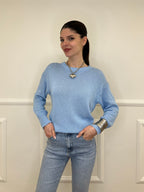 Maglia Over Cotone 3686 Azzurro