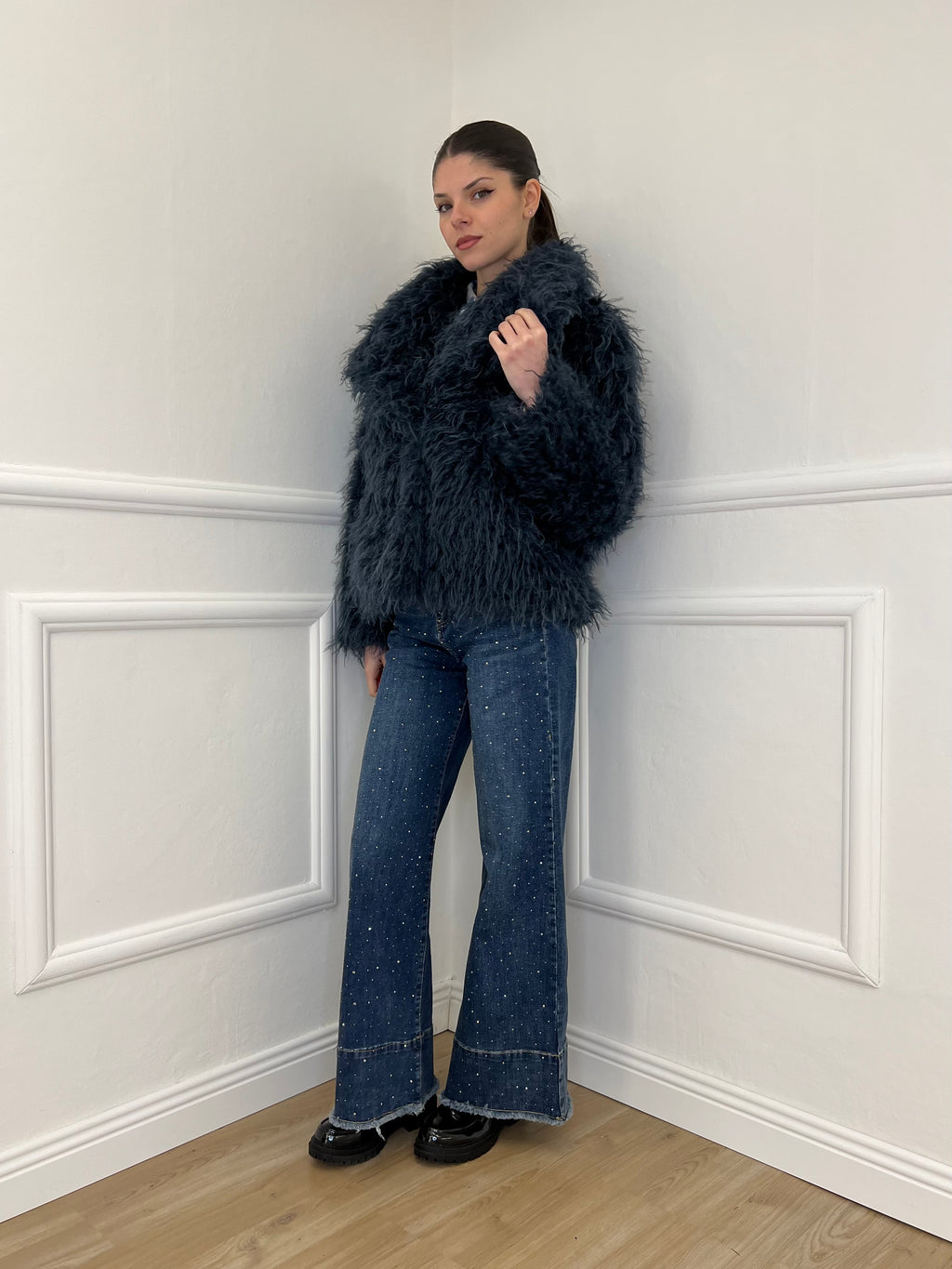 Jeans Strass K813-1 Blu