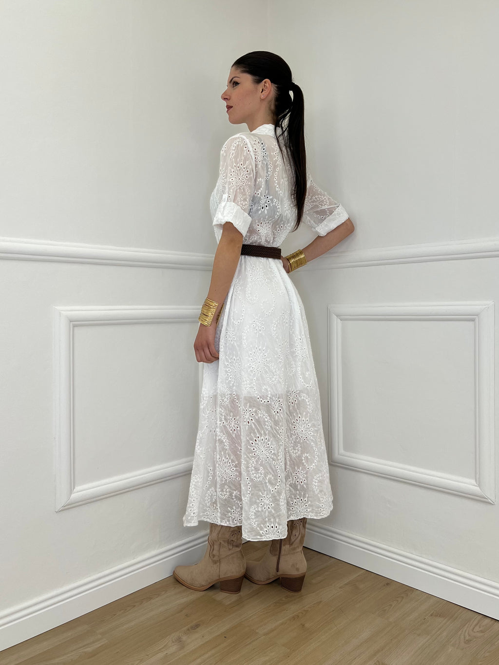 Abito Chemisier Sangallo Tencel 4019 Bianco