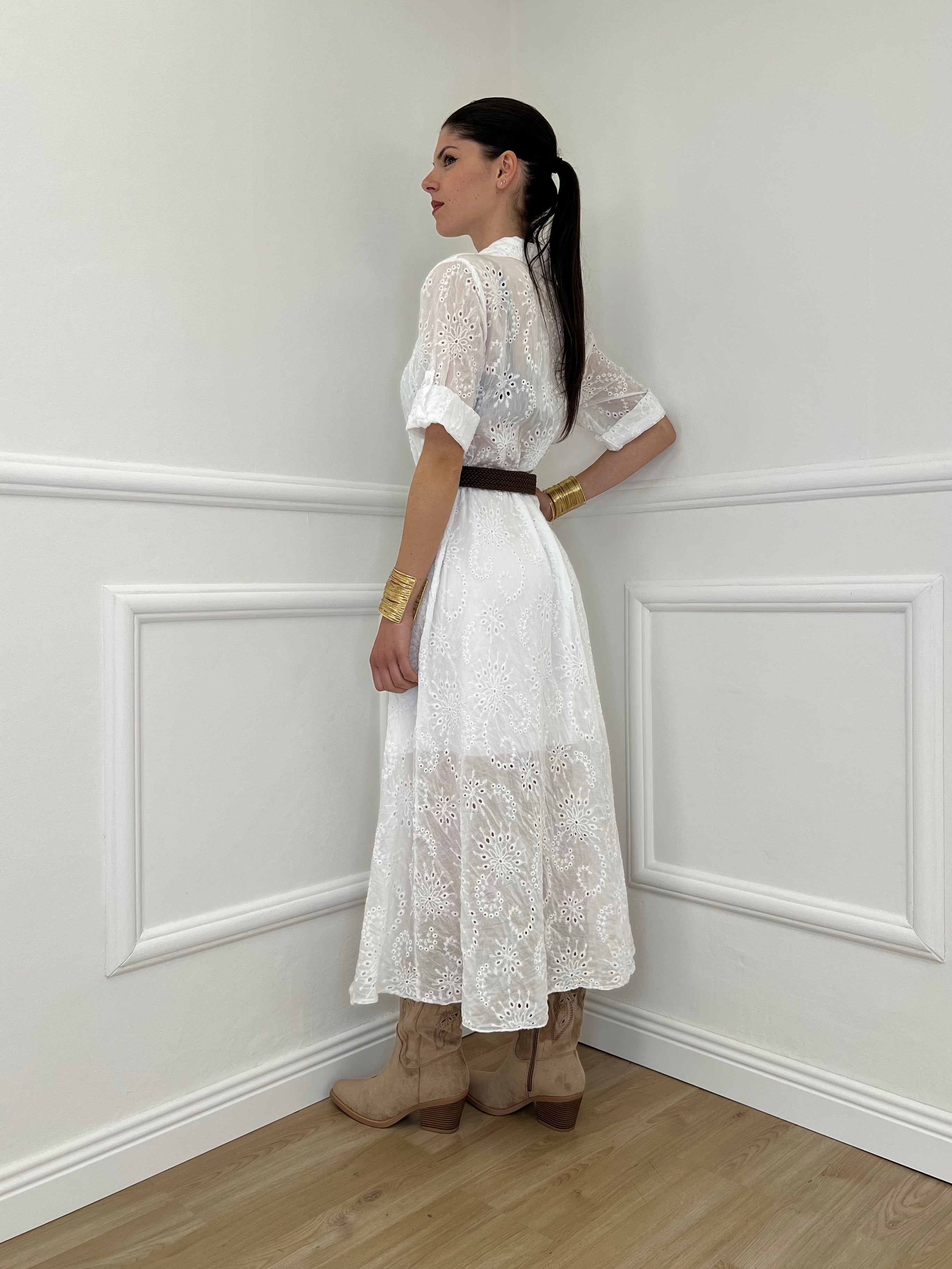 Abito Chemisier Sangallo Tencel 4019 Bianco