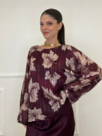 Camicia Chiffon Floreale 8029 Bordeaux