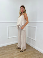 Top 100% Lino Bottoncini 89225 Ecru