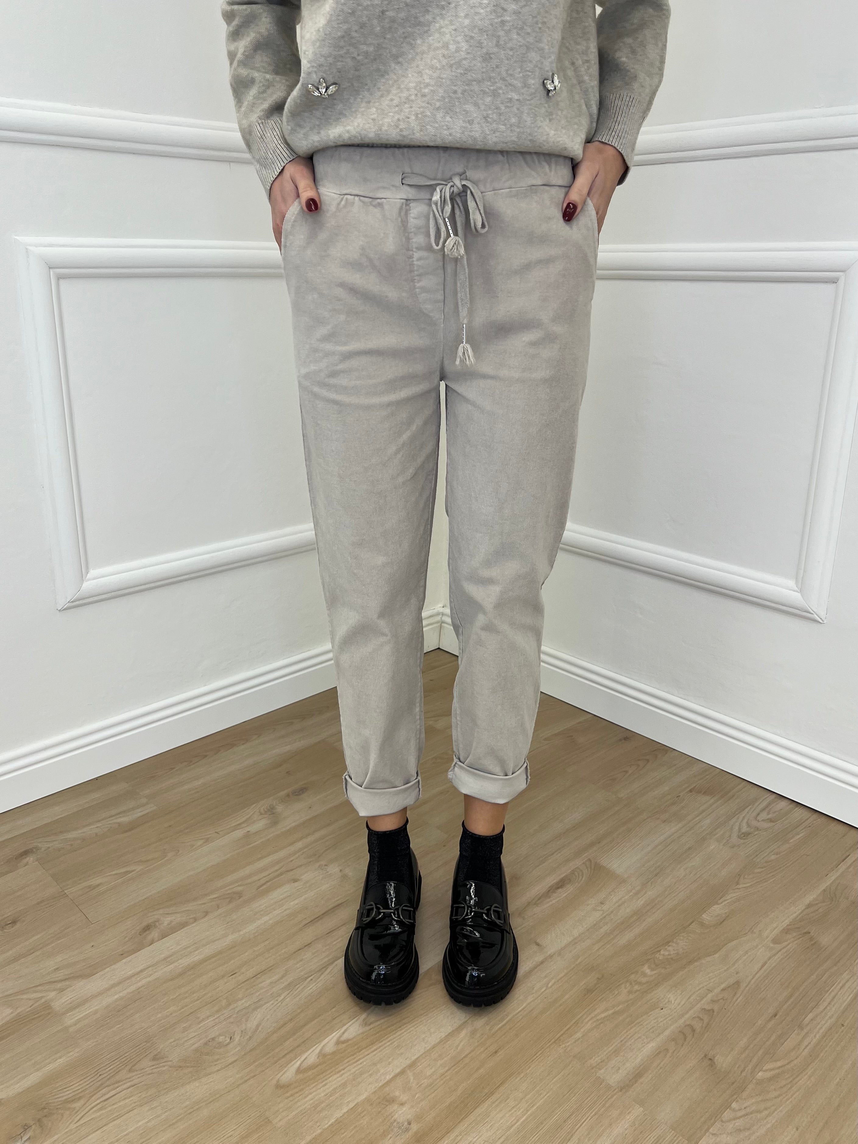 Pantalone Regular Millerighe 20357 Ecru