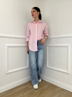 Camicia In Cotone a Righe 82062 Rosa