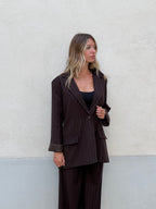 Blazer Over Gessato 5898 Marrone