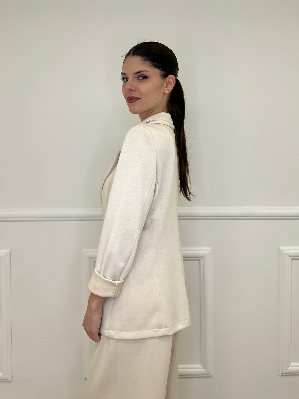 Blazer in Viscosa 27435 Ecru