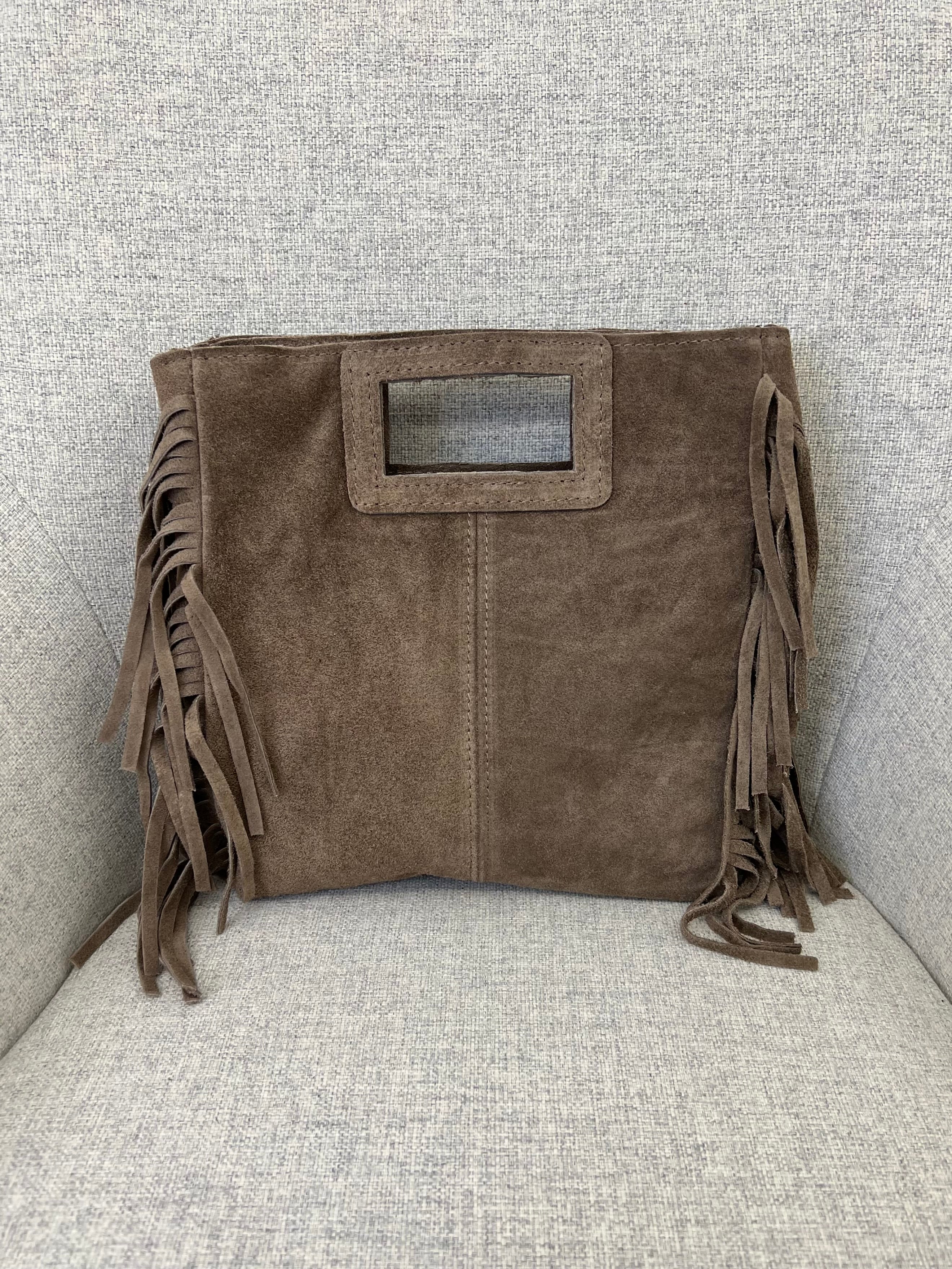 Borsa Vera Pelle Frange Manico VPBF001