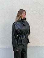 Trench Corto In Ecopelle 2610 Nero