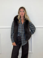 Pelliccia Smanicata Zip e Cappuccio 26003 Marrone