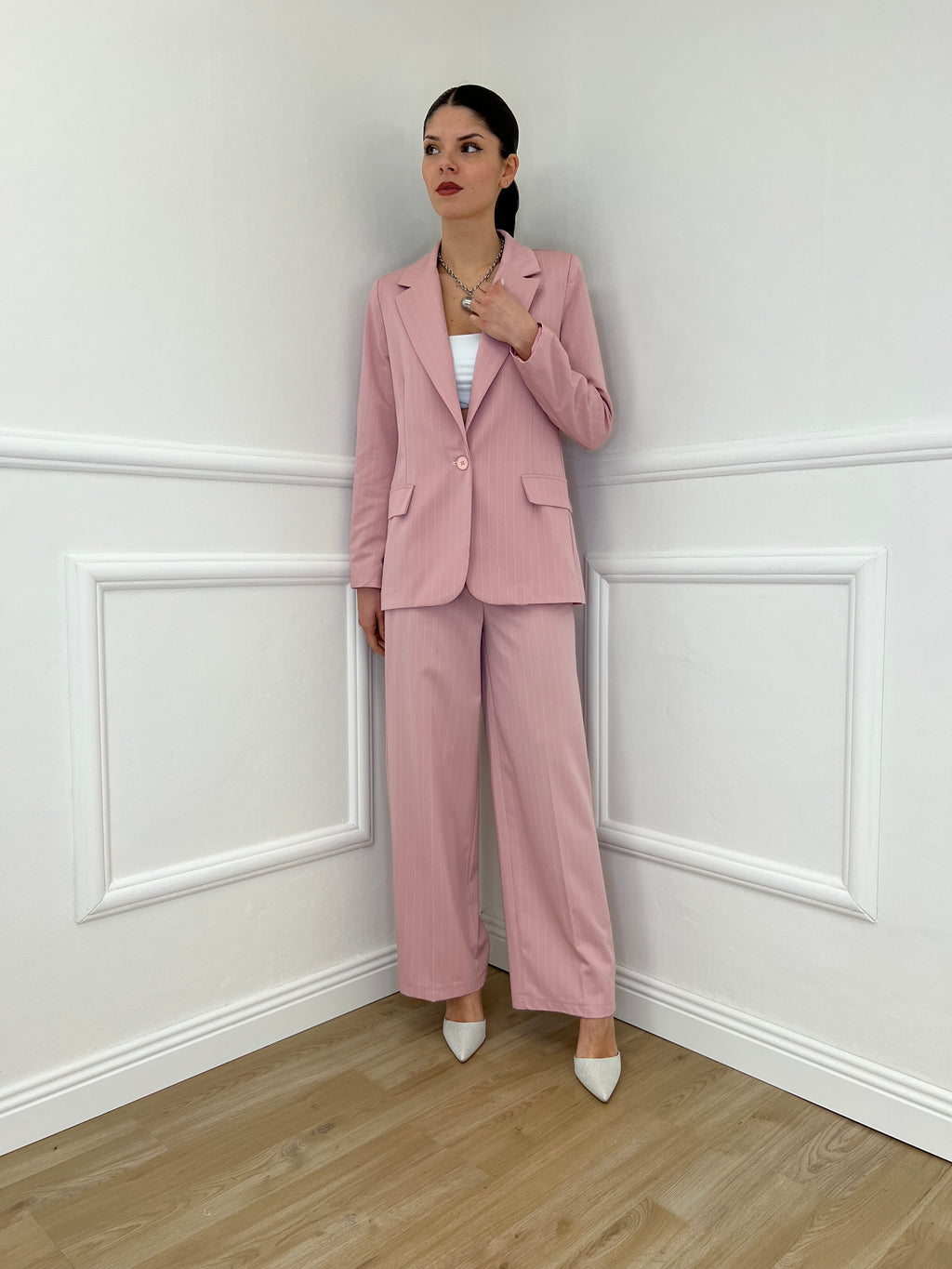 Tailleur Gessato G27636 Rosa