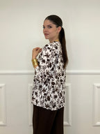 Camicia Fiori Coreana 2588-2 Marrone