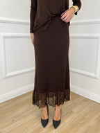 Gonna in Maglia Pizzo 2187 Moro