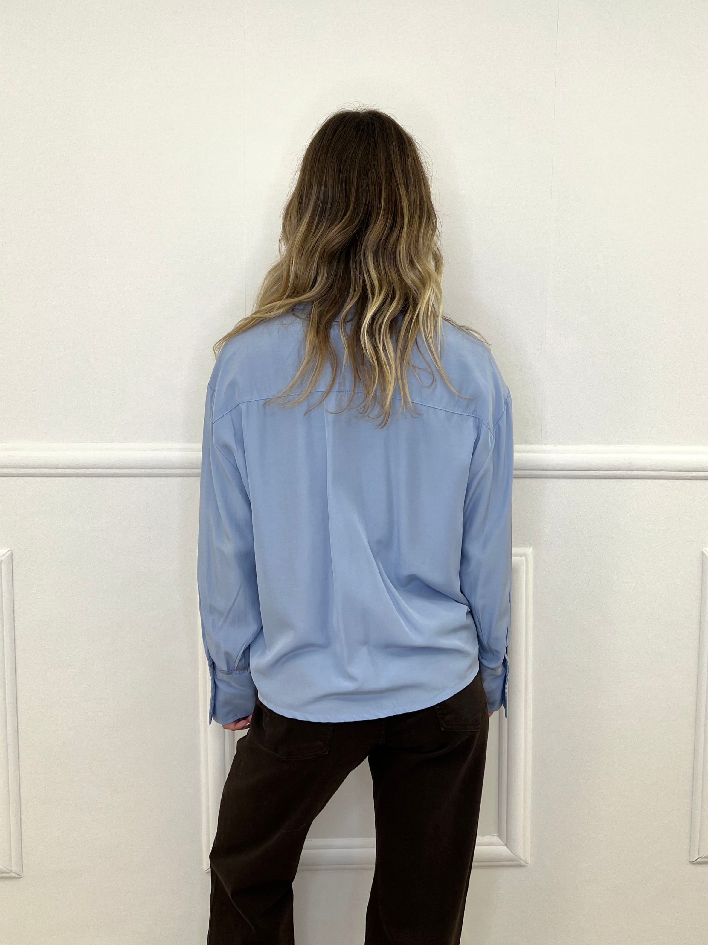 Camicia Scatoletta Cupro 82228 Azzurro