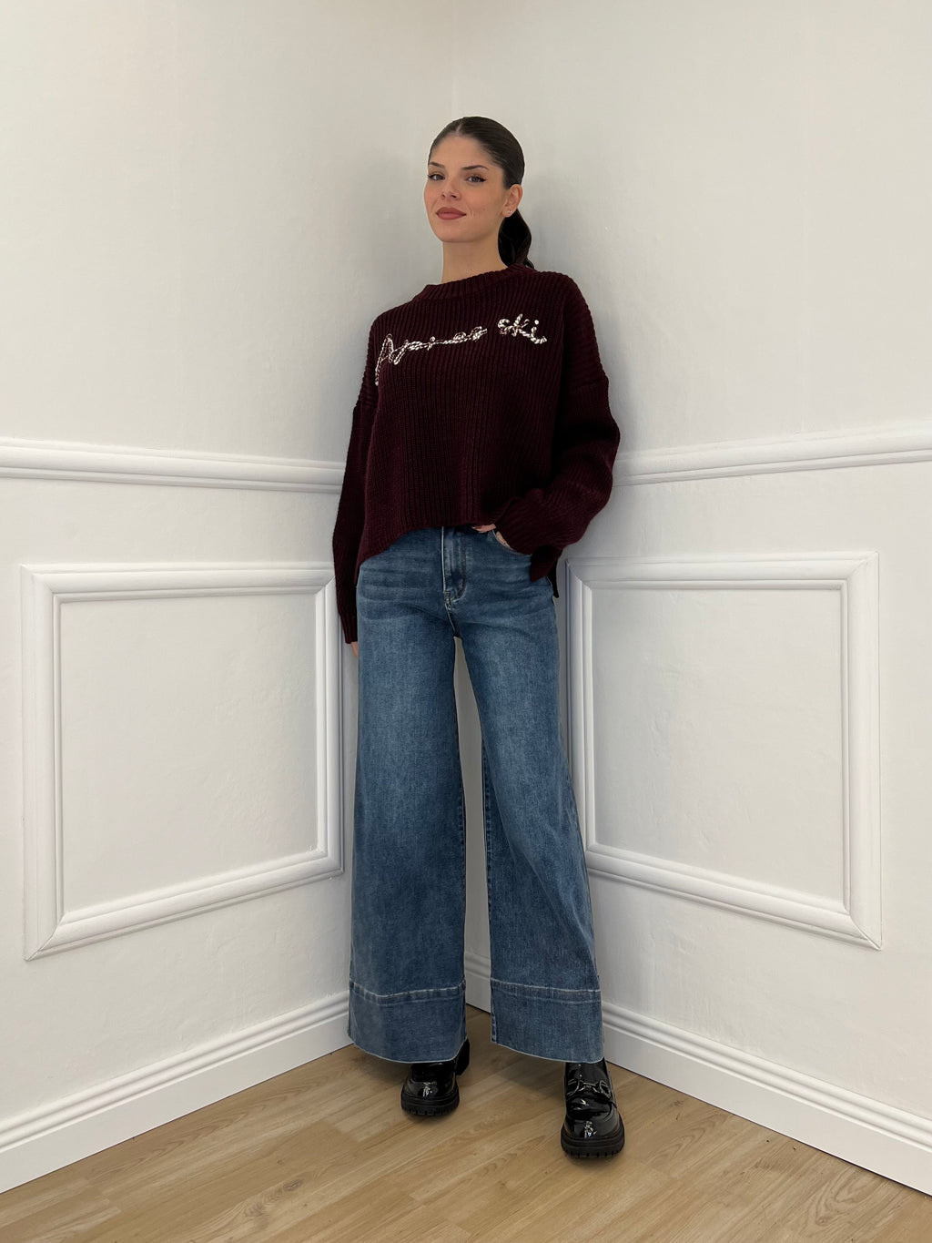 Jeans Wide Leg Orlo P281-1