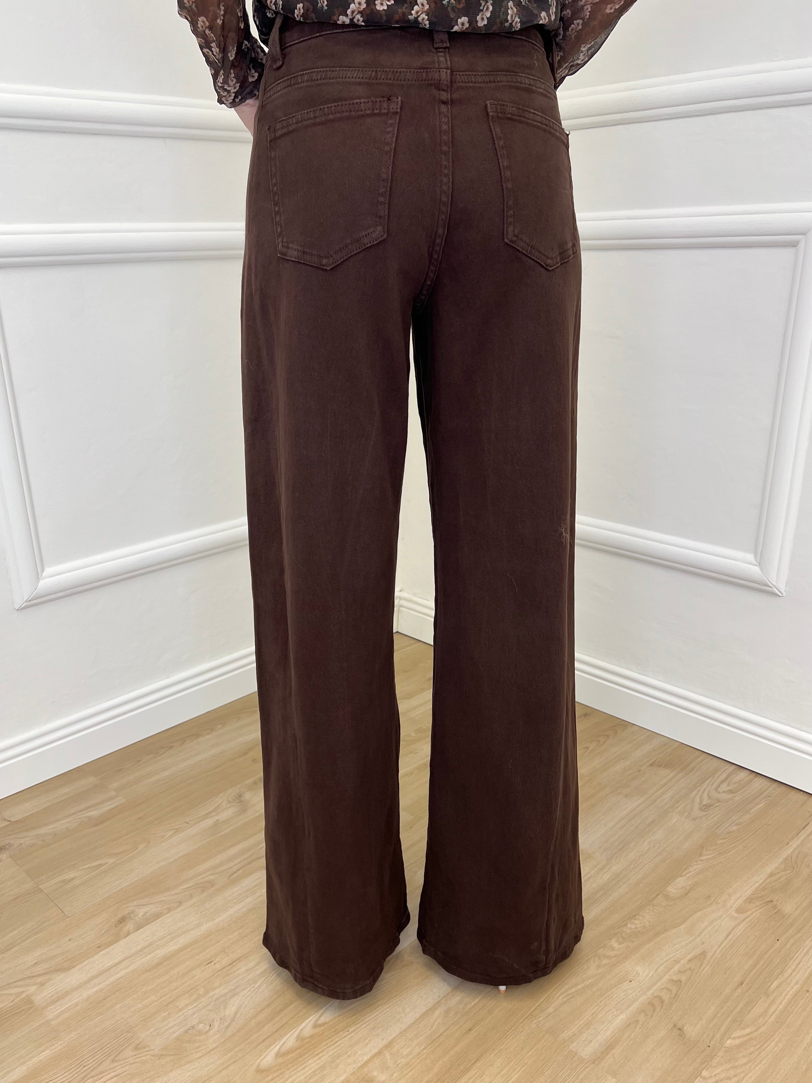 Jeans a Palazzo 2297 Marrone