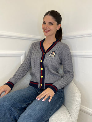 Cardigan College Trecce 9388 Grigio