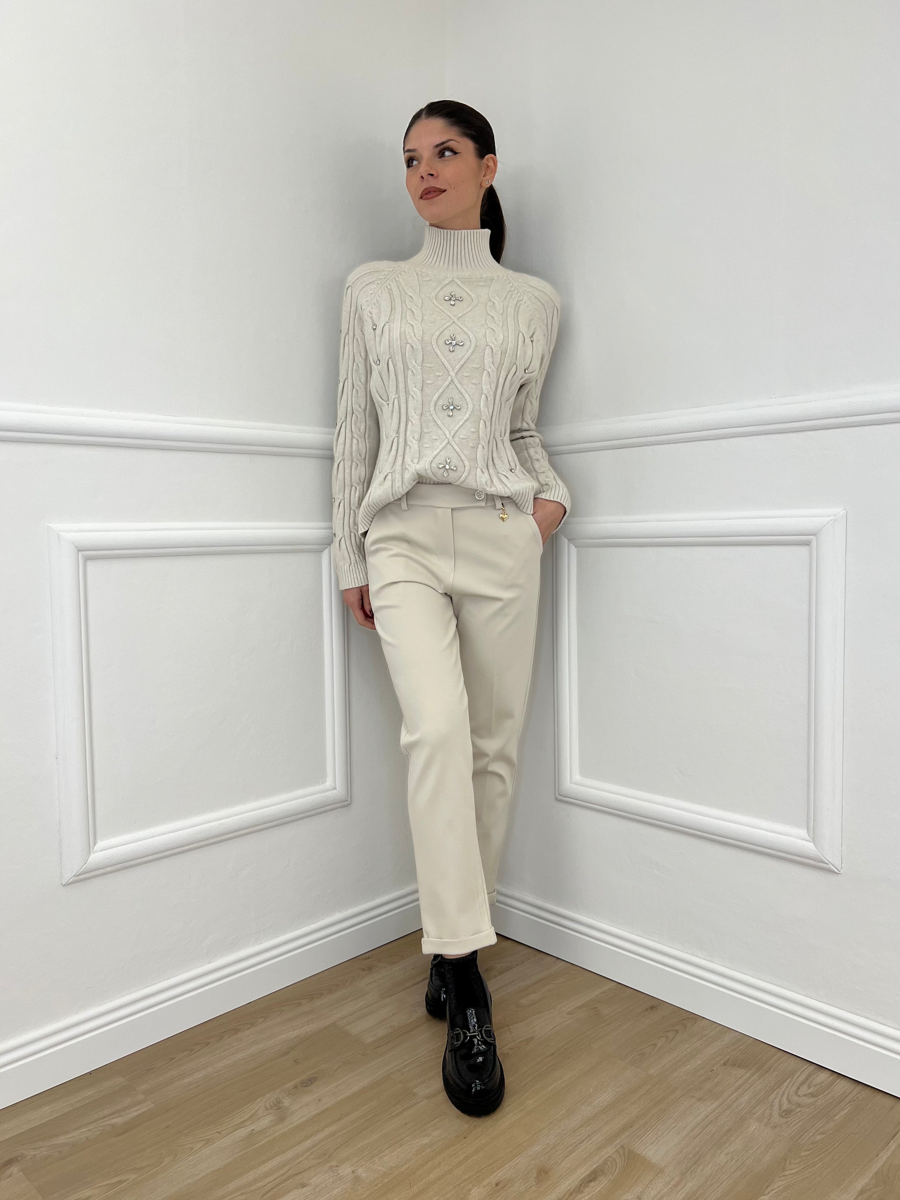 Pantalone Cuore 5582 Panna