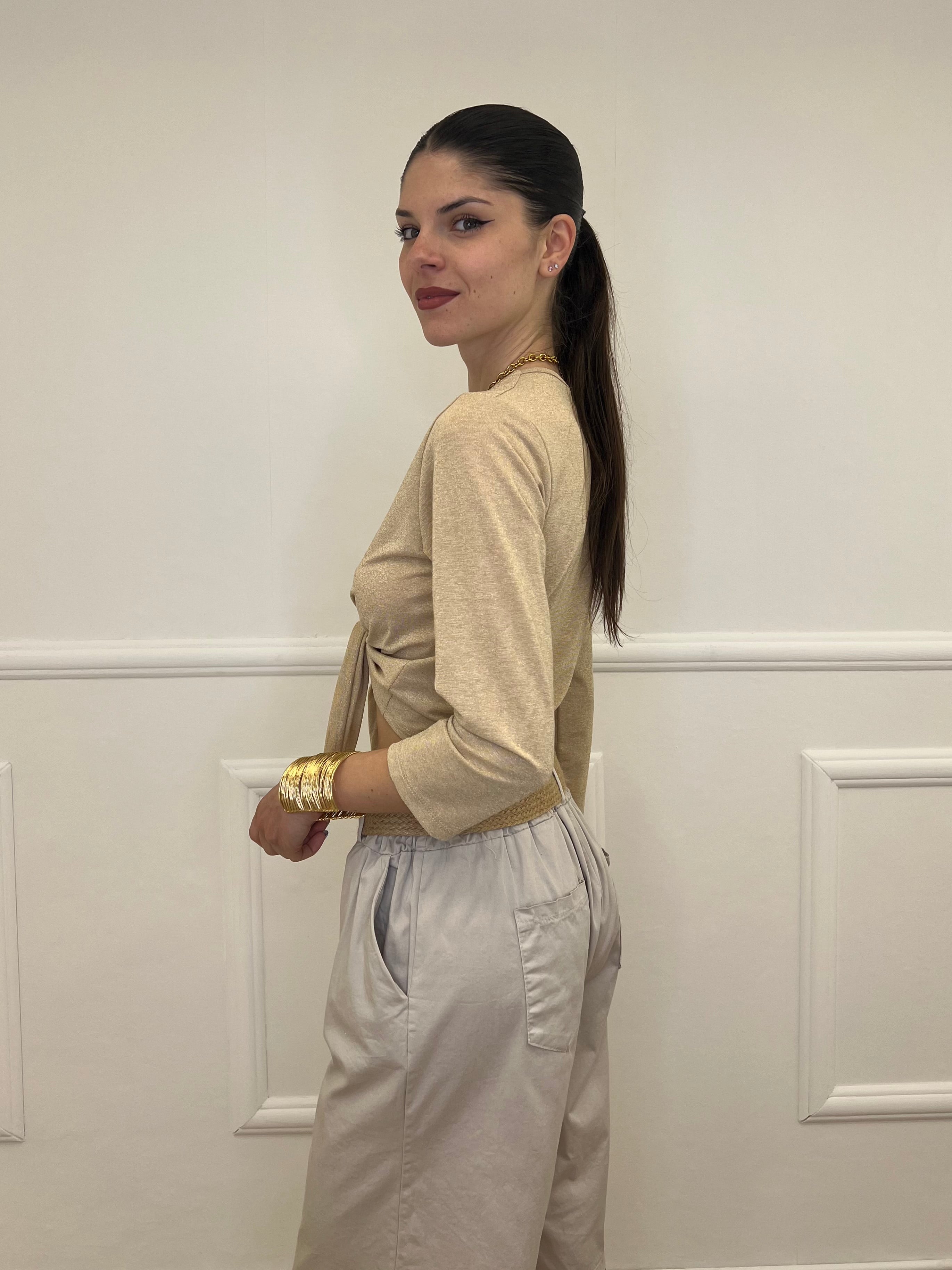 Coprispalle Aperto In Lurex 623 Oro