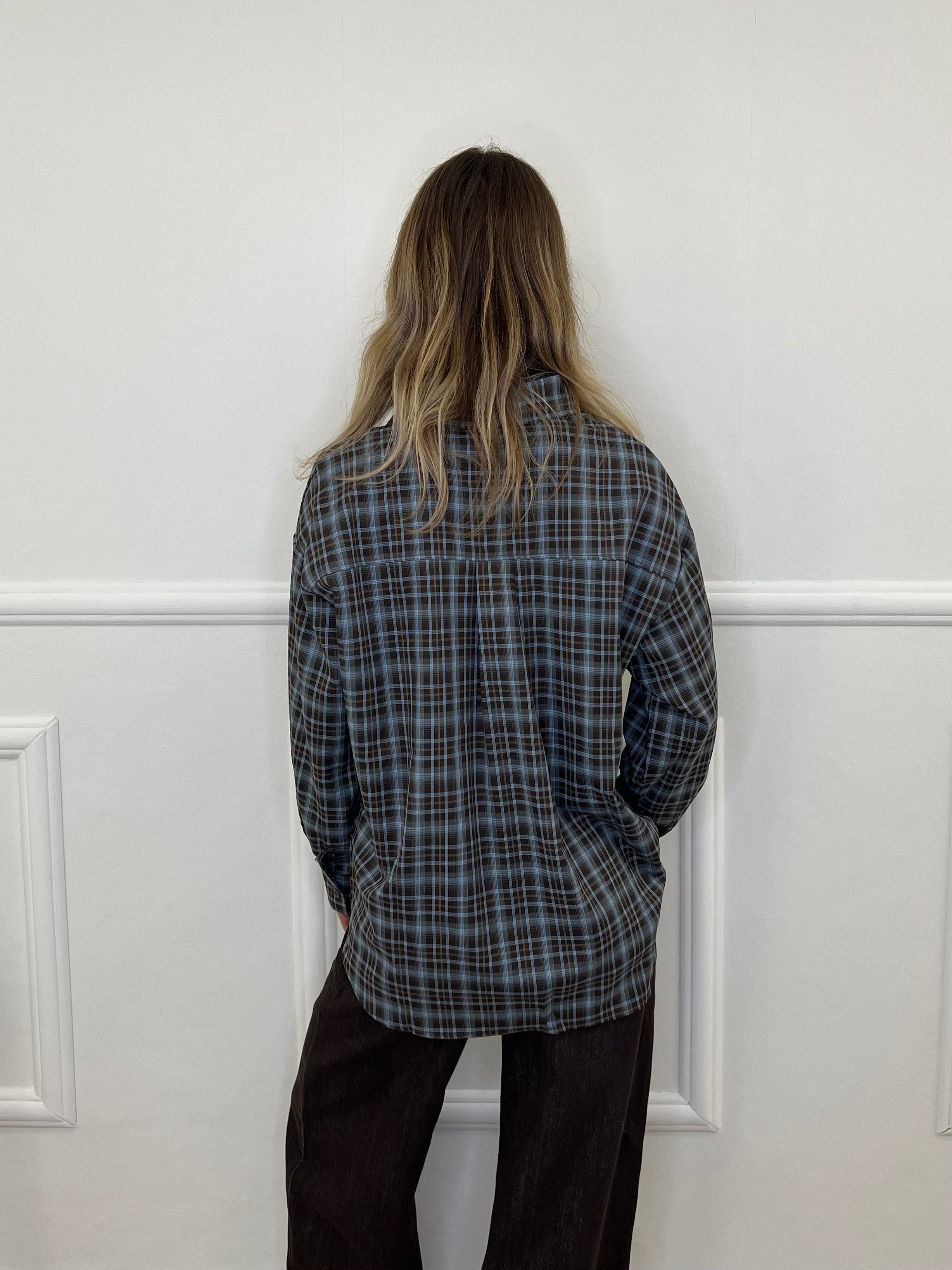 Camicia Check 17298 Marrone e Azzurro