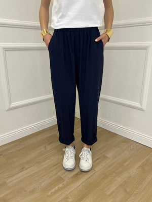 Pantalone Baggy Viscosa 2815 Blu