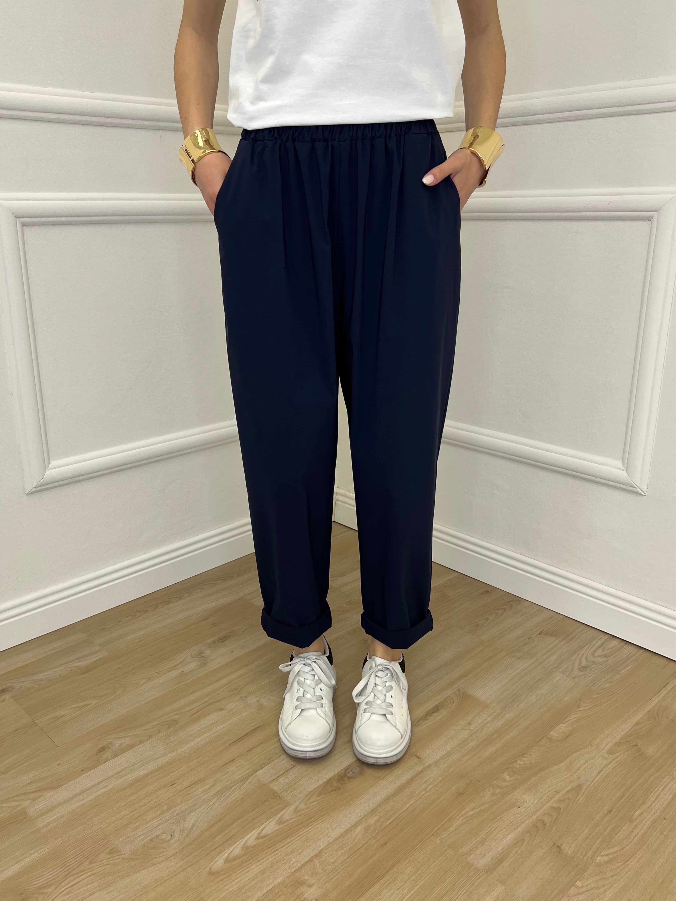 Pantalone Baggy Viscosa 2815 Blu