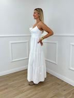 Abito Crepe Fiocco 0567 Bianco