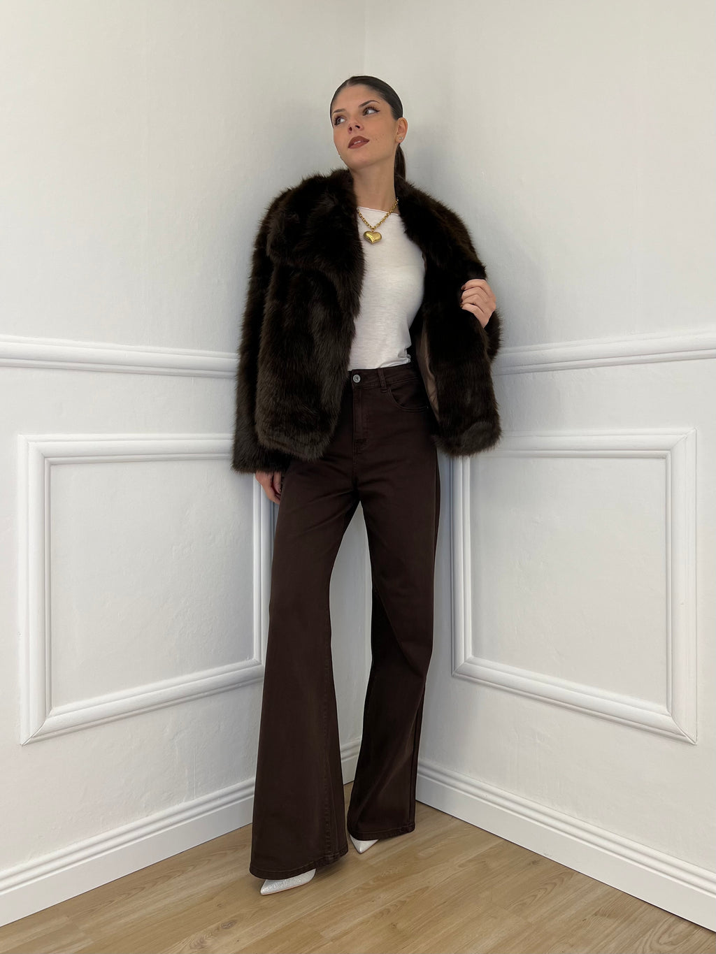 Pelliccia Doppiopetto Y0238 Moro