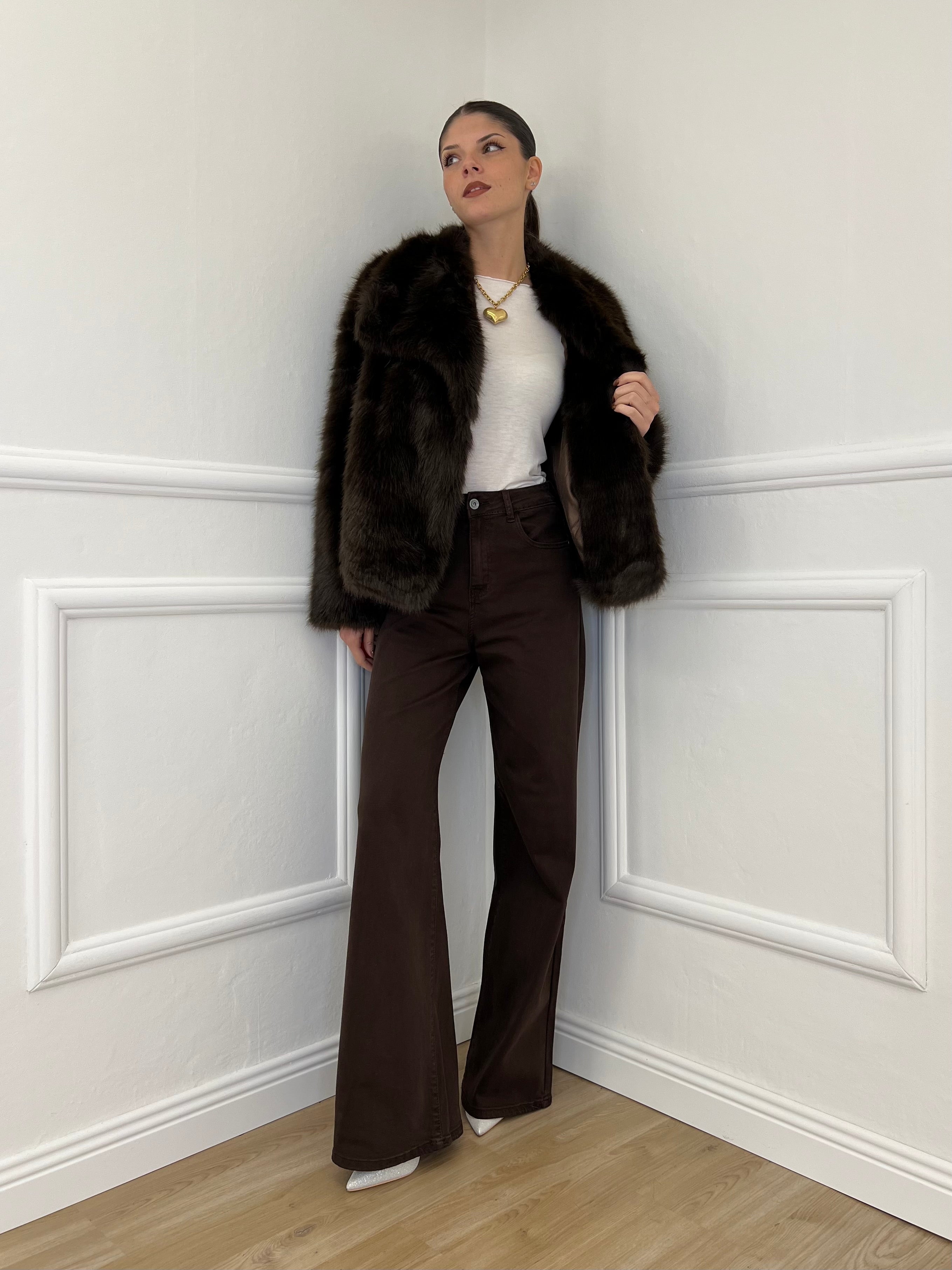 Pelliccia Doppiopetto Y0238 Moro