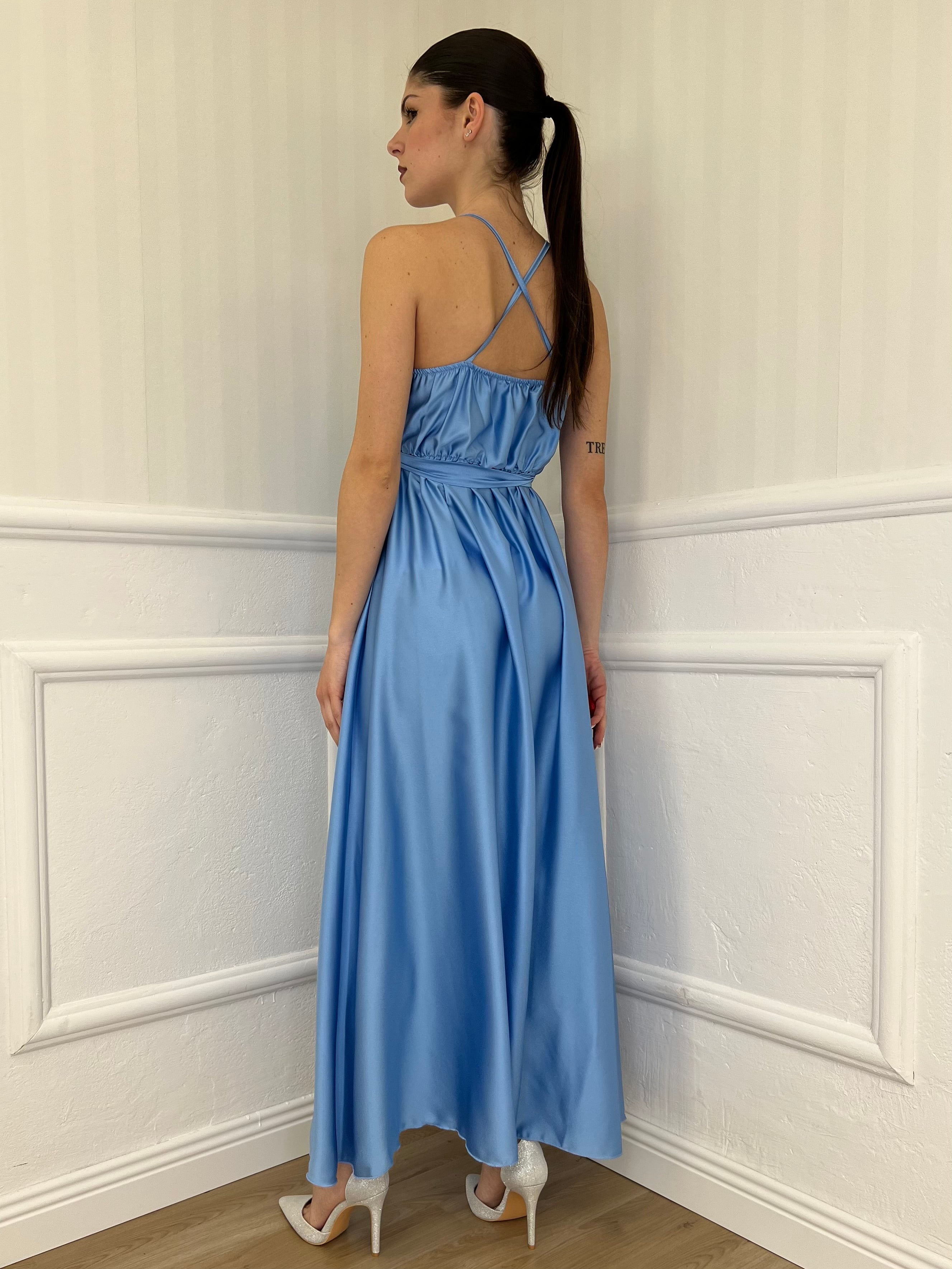 Abito Impero Fusciacca 1563 Cielo - Bazar Abbigliamento