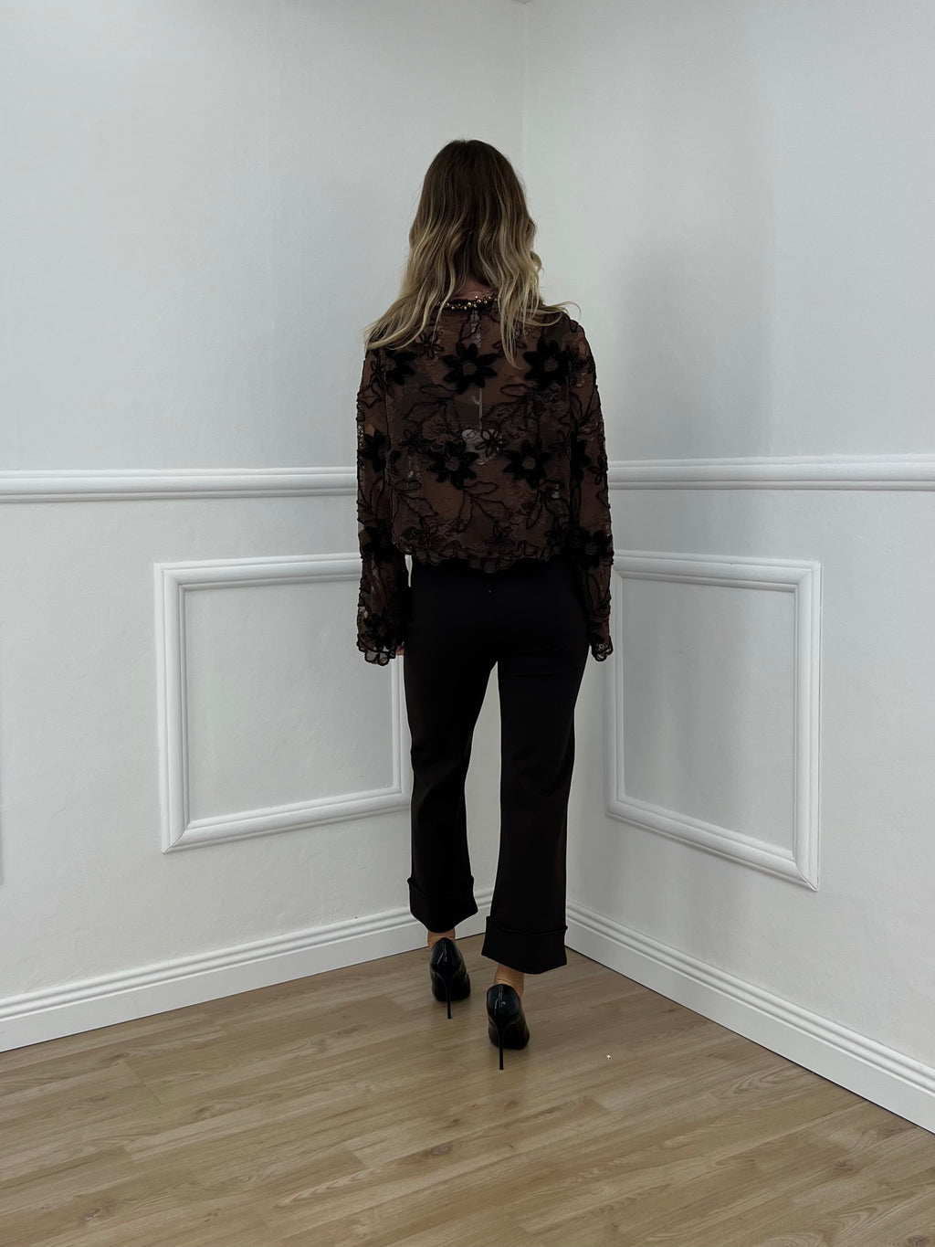 Pantalone No Waist Risvolto 51165 Marrone