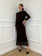 Gonna in Maglia Pizzo 2187 Moro