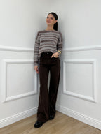 Jeans a Palazzo 2297 Marrone