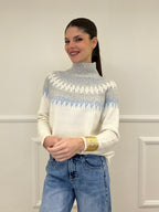 Maglia Norvegese 8240 Panna e Azzurro