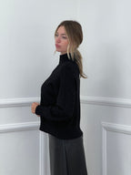 Maglia Vulcano Over Paillettes 7366 Nero