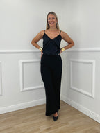 Top In Raso Con Pizzo 80228 Nero
