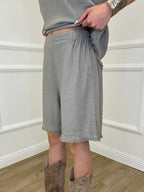 Completo Canotta e Bermuda Misto Lino 10732 Taupe