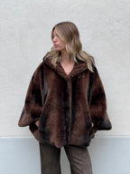 Pelliccia Maniche a Pipistrello G6803 Visone