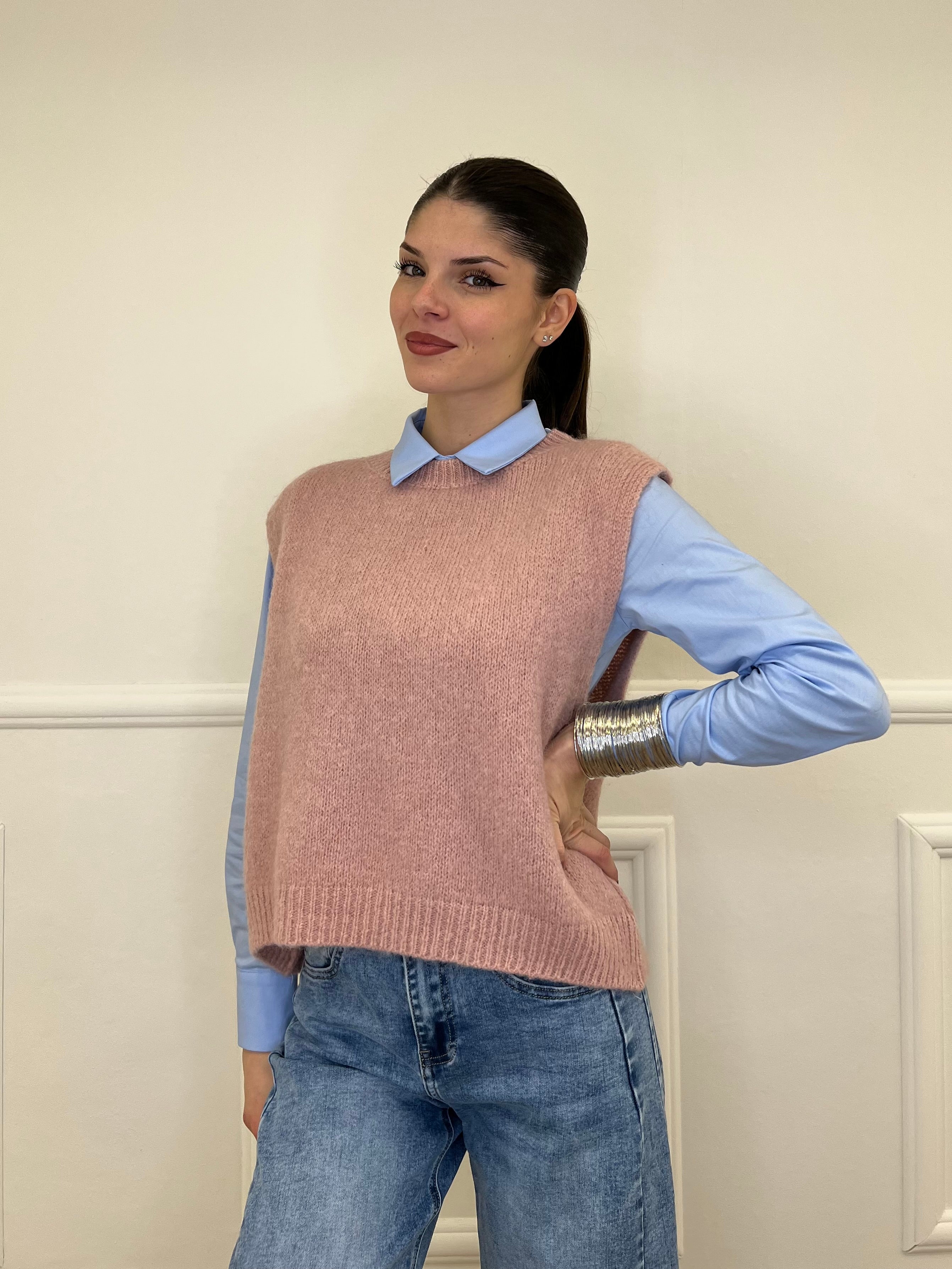 Gilet Kid Mohair 5218 Rosa