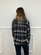 Camicia Over Madras 42932 Blu