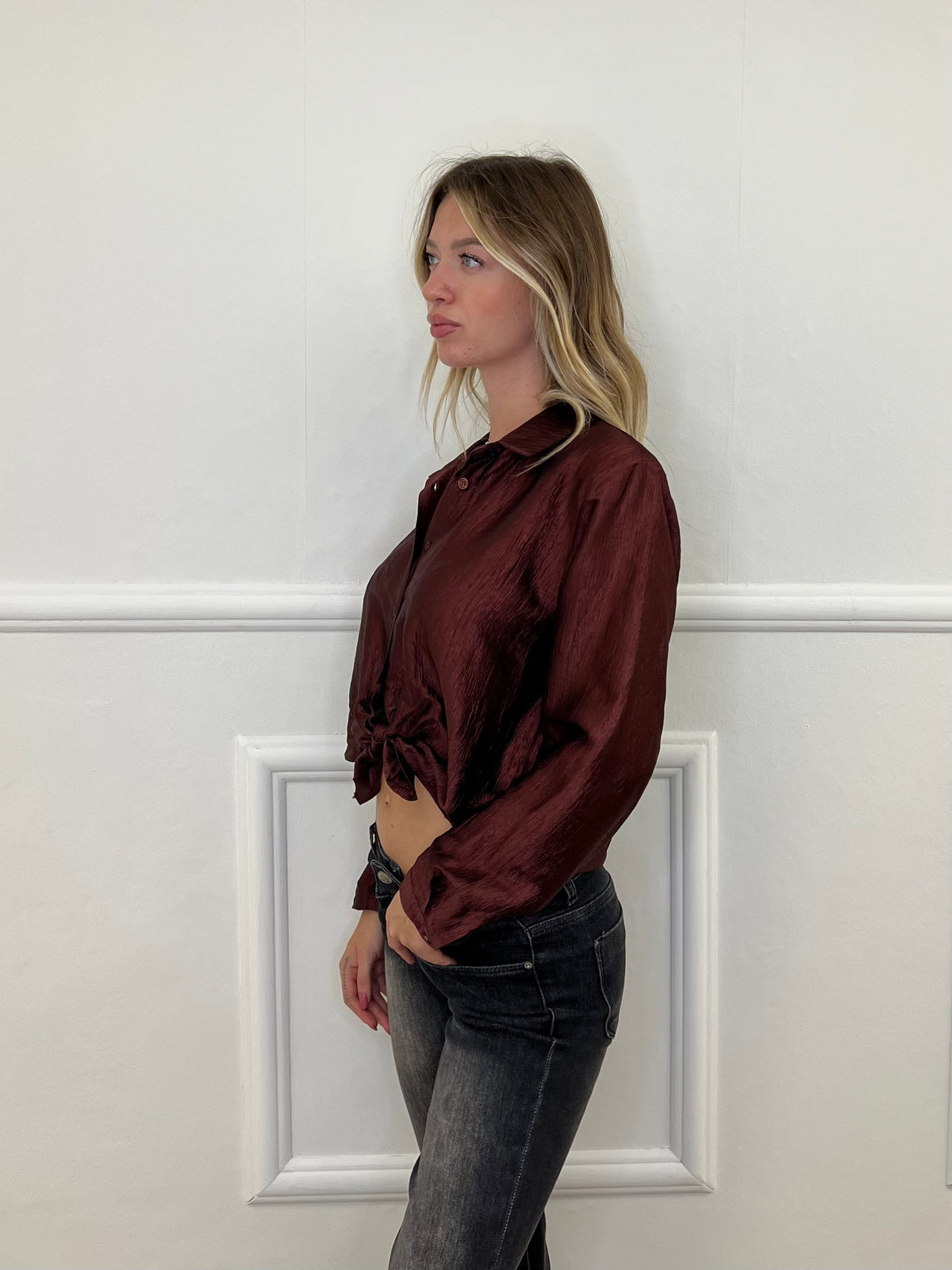 Camicia Over Chiffon 2372 Bordeaux