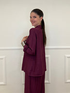 Tailleur In Lino e Tencel 26301 Burgundy