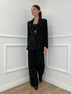 Pantalone Ciniglia Paillettes 2460 Nero