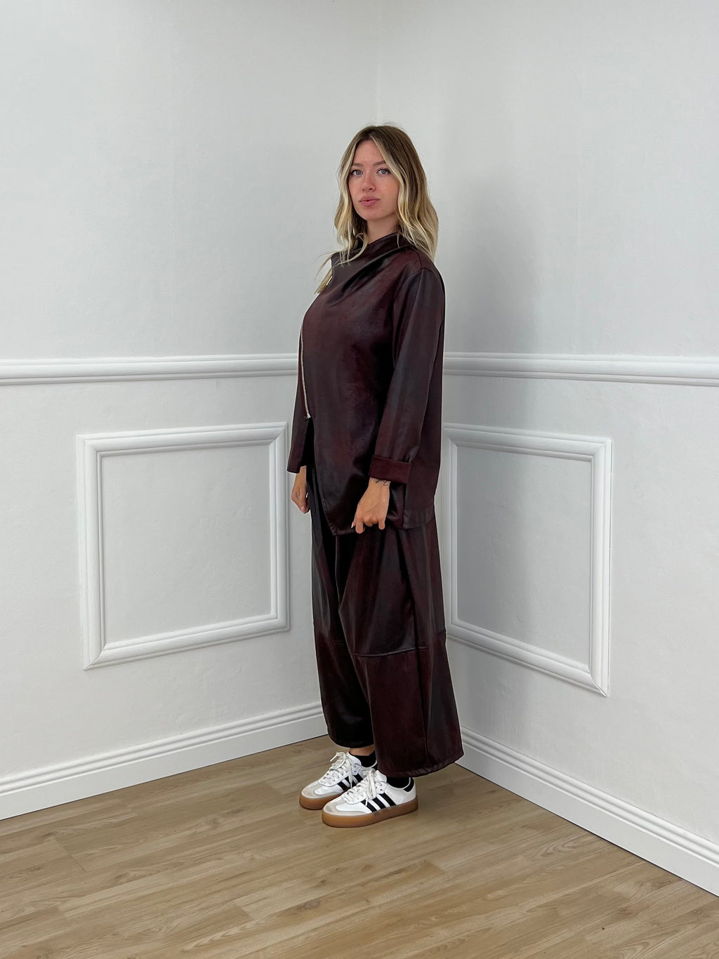 Pantalone Gaucho Baggy Used 4840 Burgundy